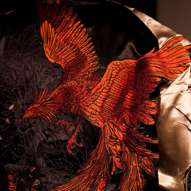 Men's Double-Sided Embroidered Jacket with Four Gods