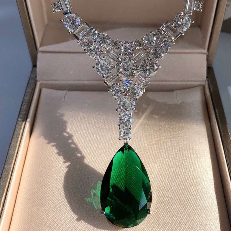 Emerald Moissan Necklace