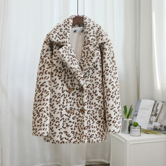 Women's Fur Coat Winter Loose Short Windbreaker Jacket