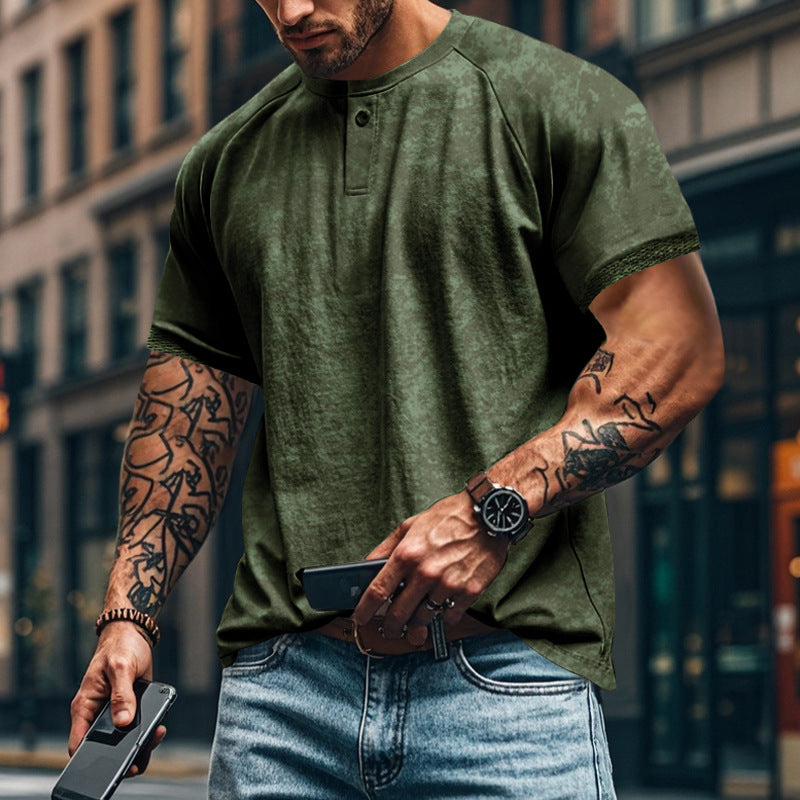 Men's Full Size Round Neck Short Sleeve T-Shirt Plus Size