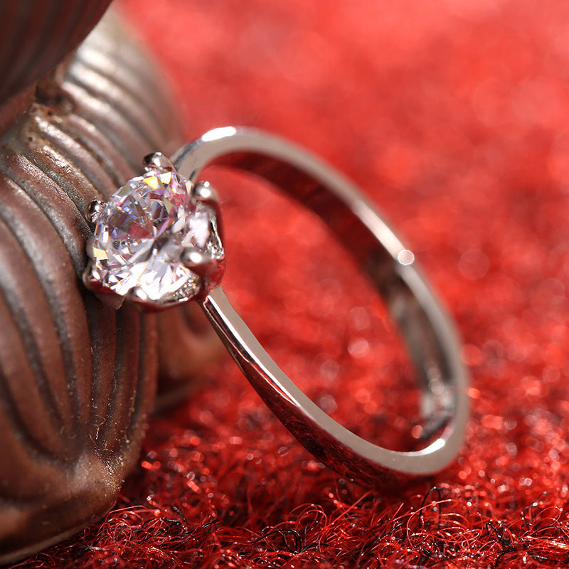 SATINE Six-Claw Moissanite Couple Rings