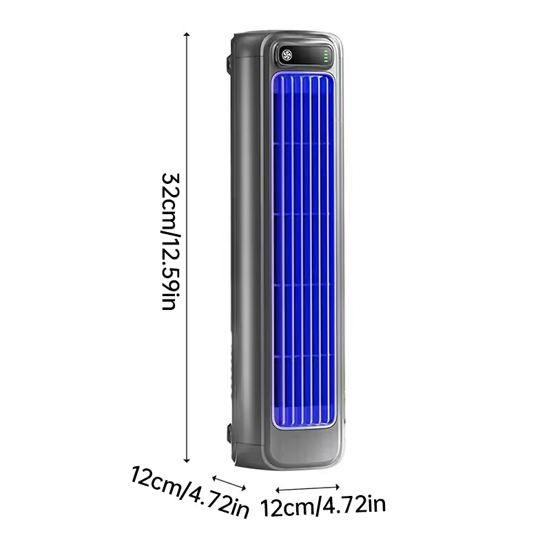Wall-mounted AC fan: quiet, rechargeable, portable, cooling. For home, kitchen, bathroom – no drilling.