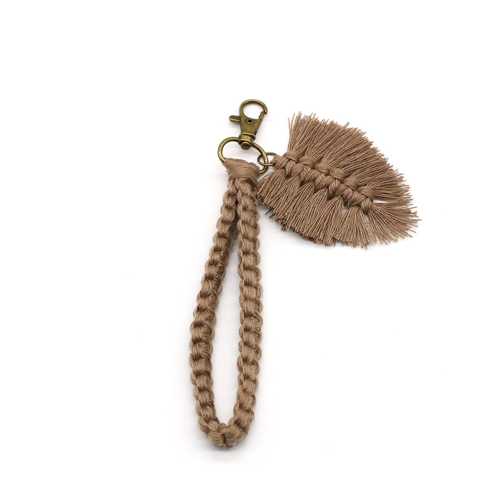 Handwoven Leaf Keychain Pendant