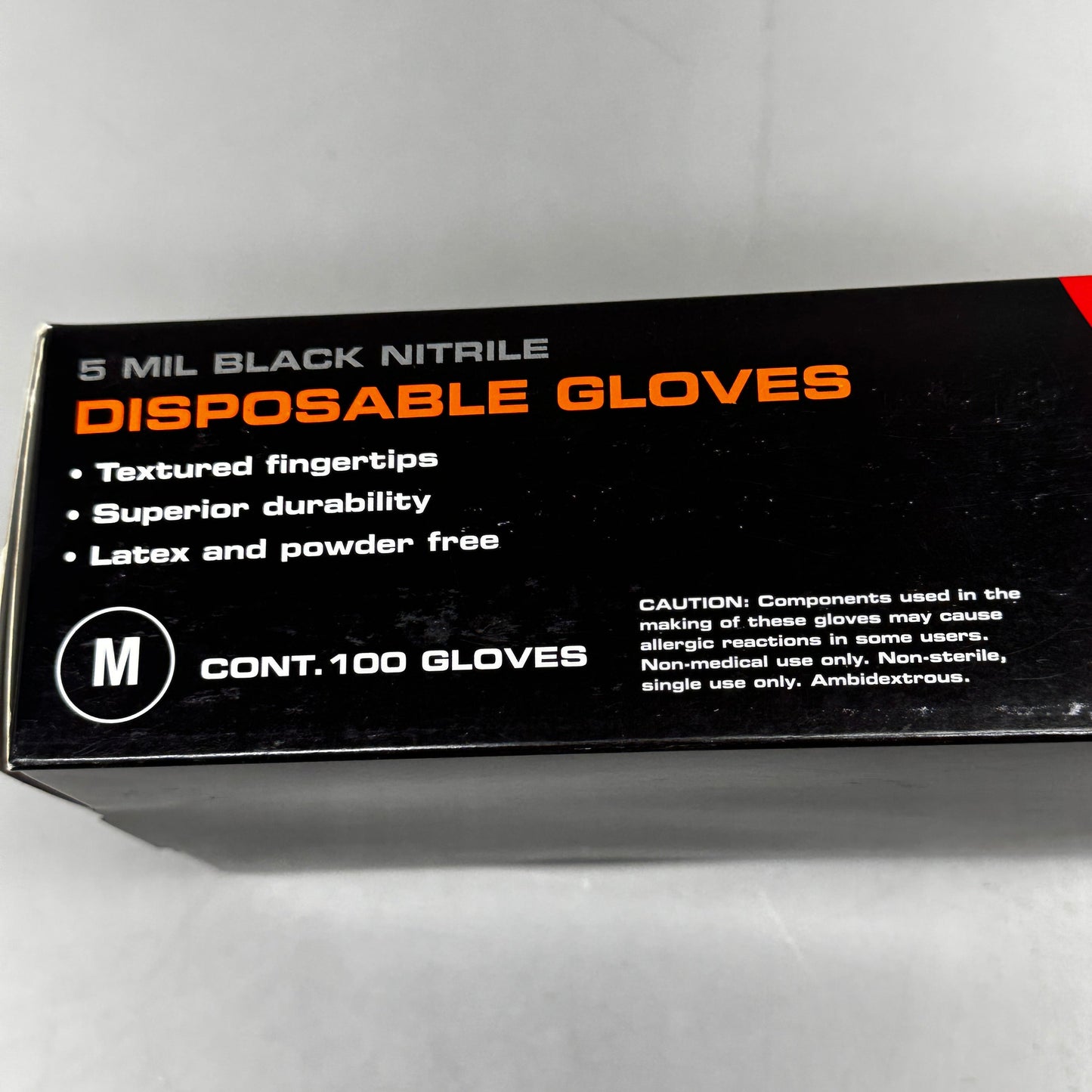AUTOWURKS (100 PACK) Black Nitrile Disposable Gloves Size: Medium MKL-000M