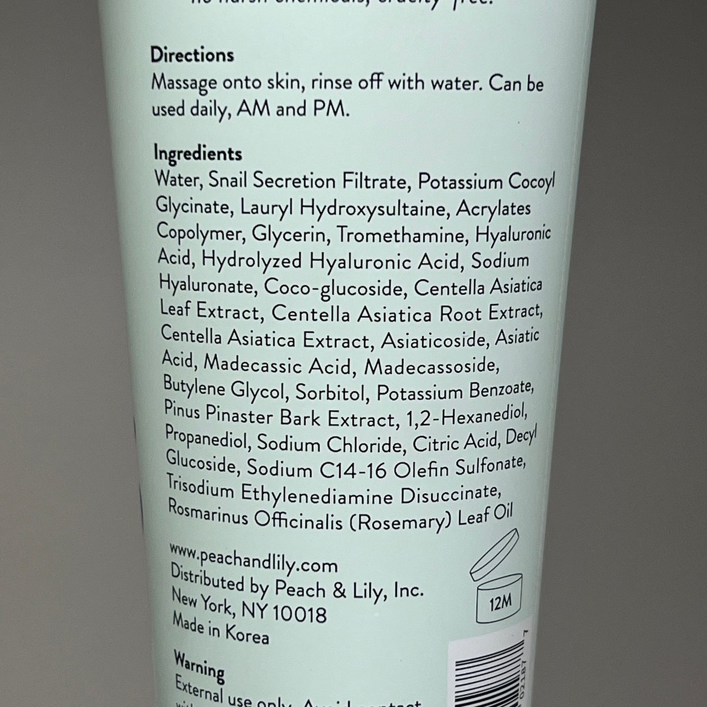 PEACH SLICES Snail Rescue Purifying Cleanser w/ Snail Mucin 4.05fl oz