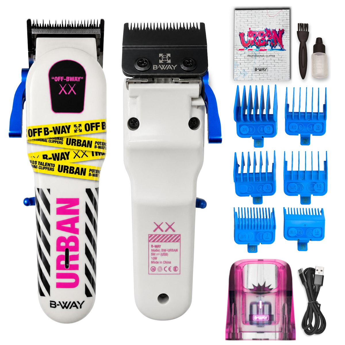 B-Way Urban Shorty Clipper & OFF Foil Shaver – Professional Barber Combo