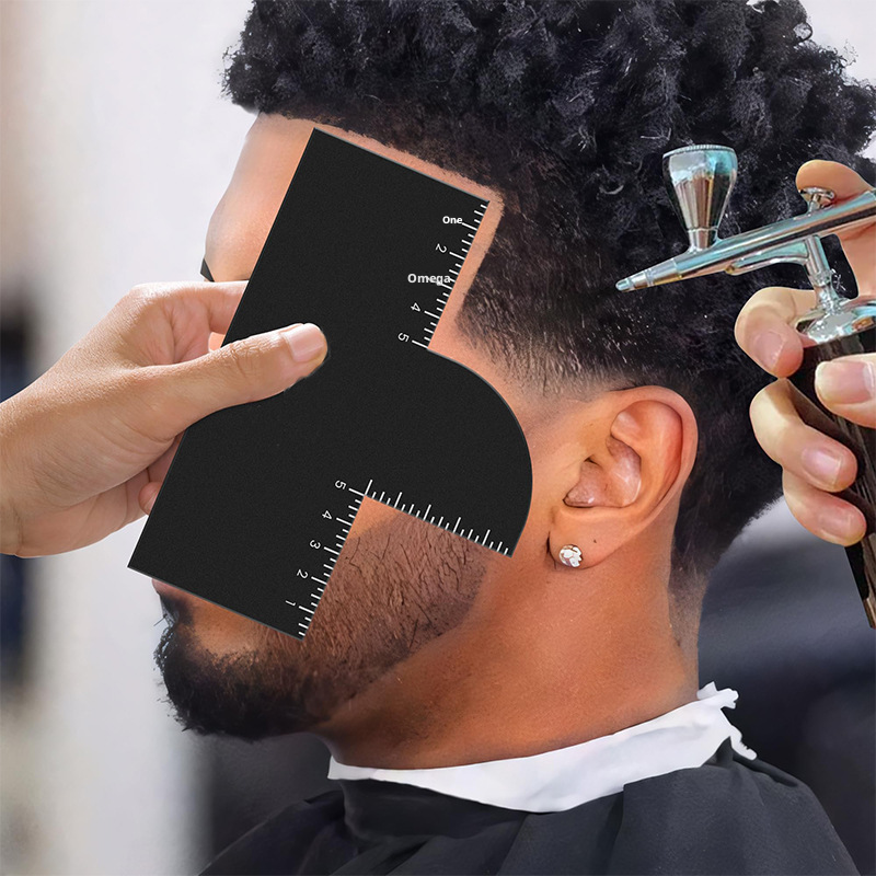 Haircut styling card-hairline edge aligned W1506-black-pvc material-1 piece