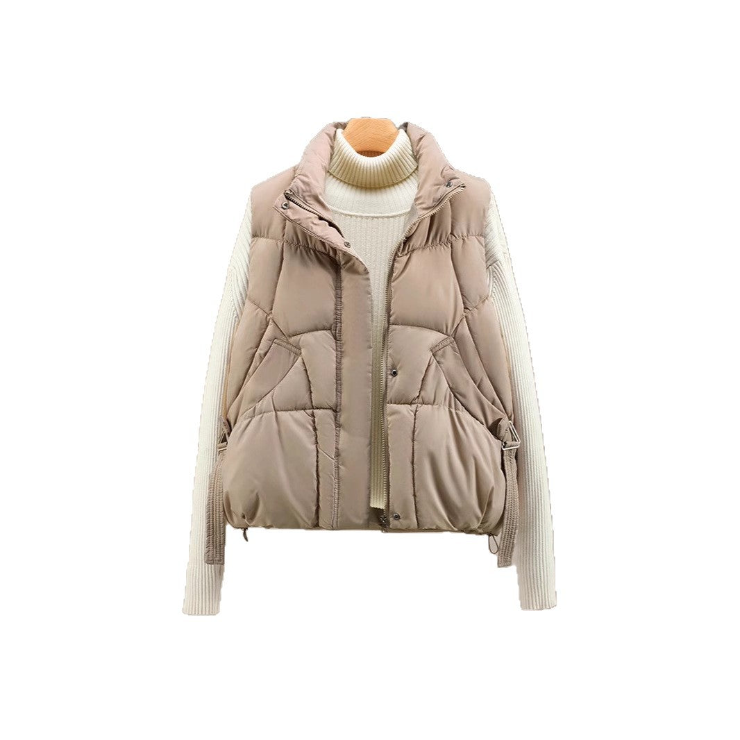 Women's Autumn Loose Outerwear Stand Collar Cotton Vest