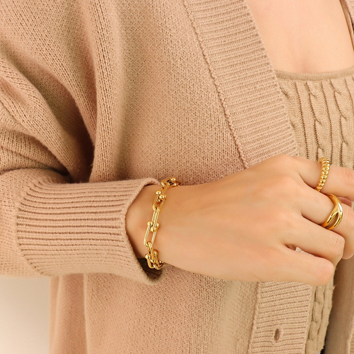 Gold/Silver Plated Chunky Chain Bracelet