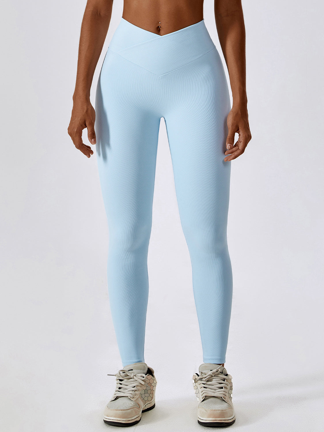 High-Waisted Nylon Leggings with Wide Band