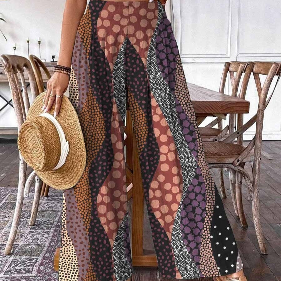 Womens Plus-Size Casual Wide-Leg Athletic Pants