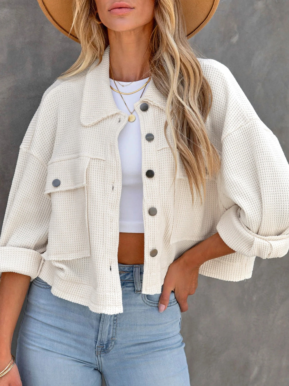 Women's Button-Up Long Sleeve Jacket