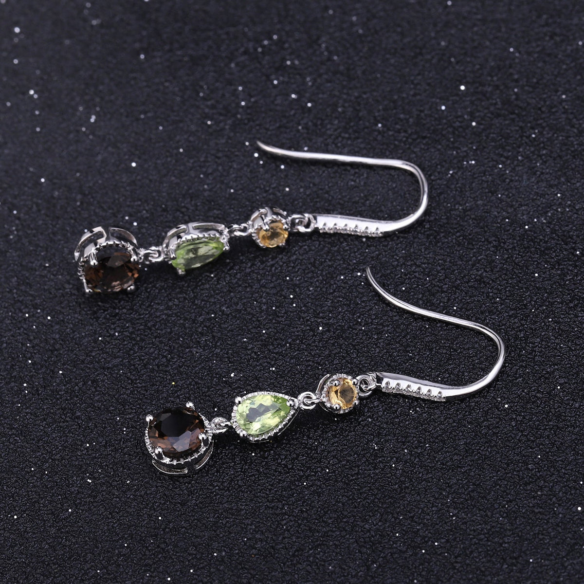 Elegant Gemstone S925 Silver Earrings