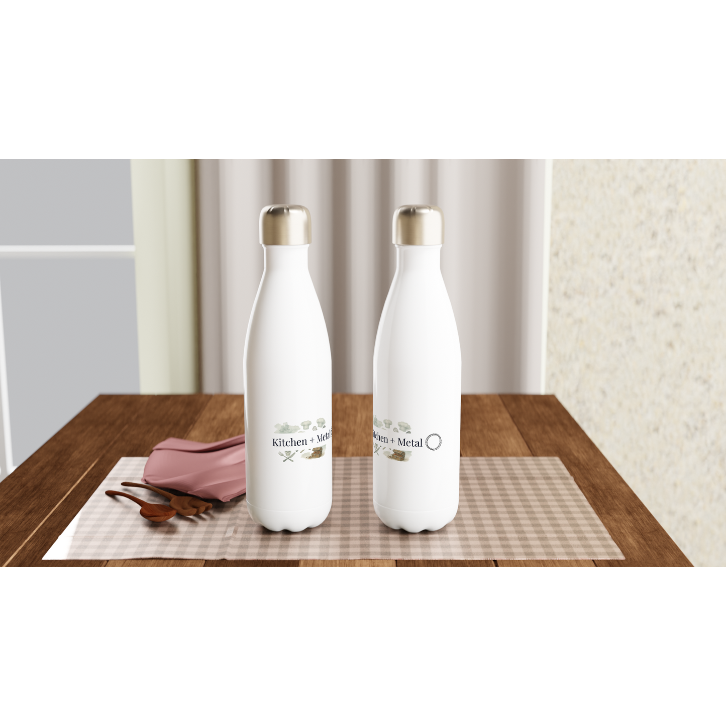 White 12oz Enamel Mug - White 17oz Stainless Steel Water Bottle | Coffee Mugs | Kitchen + Metal