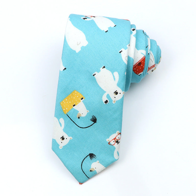 Korean Style Narrow Men's Clothing Cotton Tie