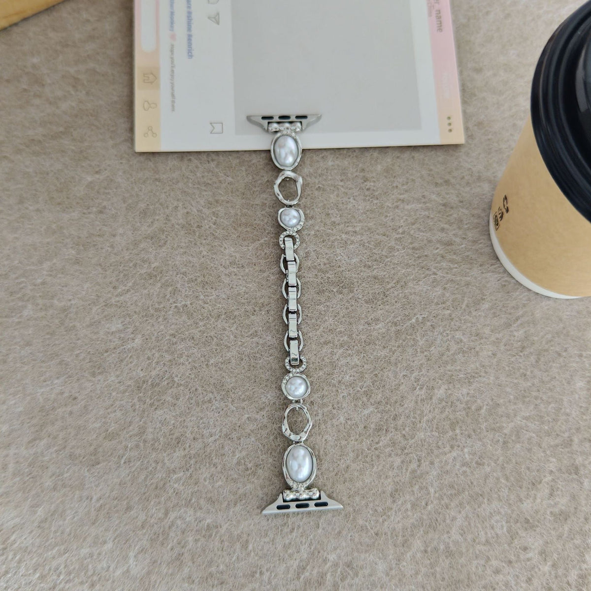 Suitable For IWatch S11 Generation Iwatch109876SE Pearl Diamond ChainStrap Xiaomi 9pro For Women