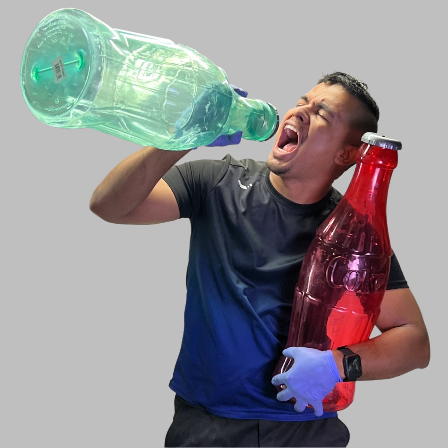 ZA@ COCA-COLA (2 PACK) Plastic Coke Bottle Bank 22"H Green & Red (AS-IS) D