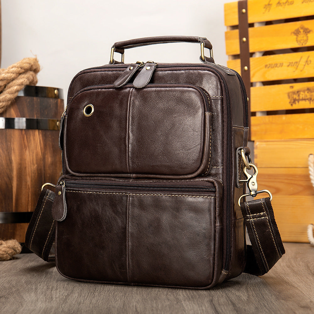 Genuine Leather Retro Messenger Bag for Men