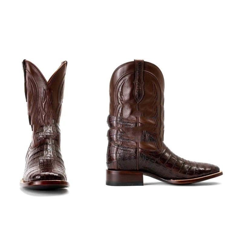 Embroidered Plaid Pointed Men's Boots