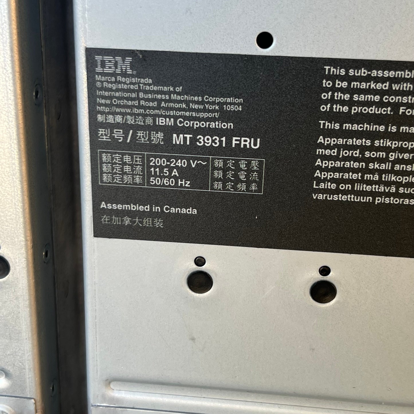 IBM CPC Processor Drawer Main Control Unit MT 3931 FRU Sz 19"x8.5"x35" (New Other)