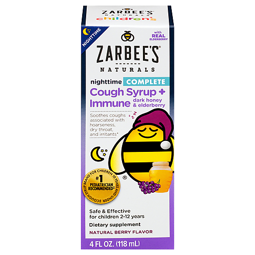 Zarbee's Naturals Children's Complete Cough Syrup + Immune Nighttime 4.00 Fl Oz