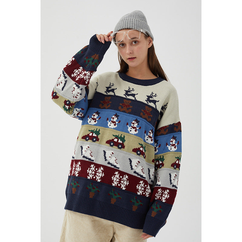 HeyHenry couple wear Harajuku youth retro loose sweater