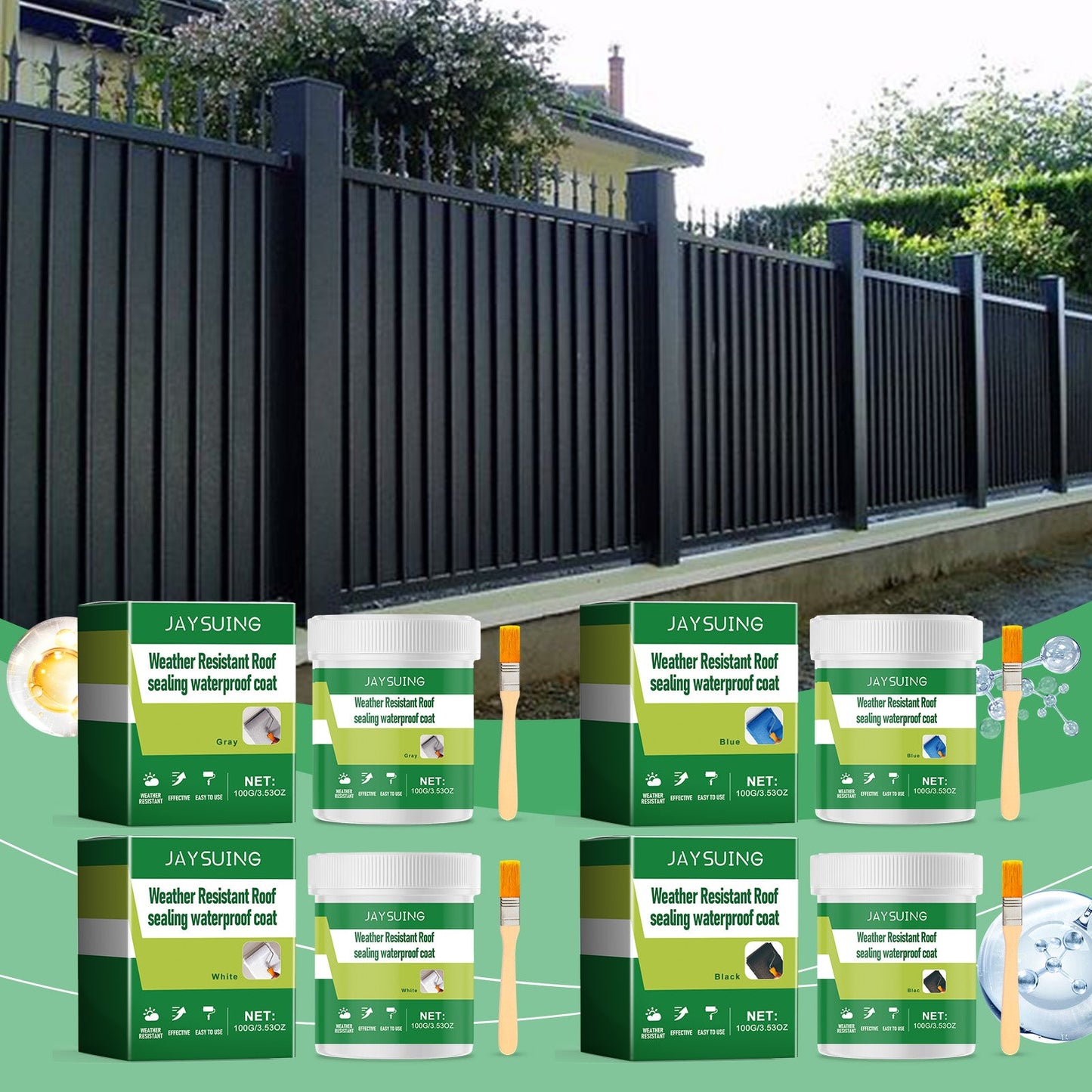 Weather-resistant roof sealing waterproof coating, home tile floor cracks waterproof and leakproof repair