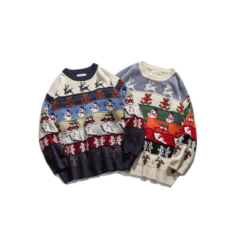 HeyHenry couple wear Harajuku youth retro loose sweater