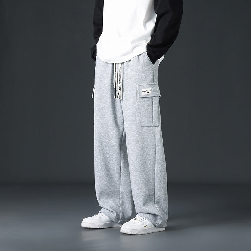 Mens Casual Pants Loose Draping And Wide-leg