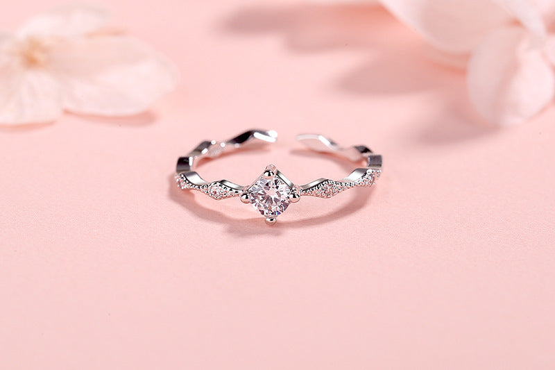 Rhombus Zircon Open Index Finger Ring