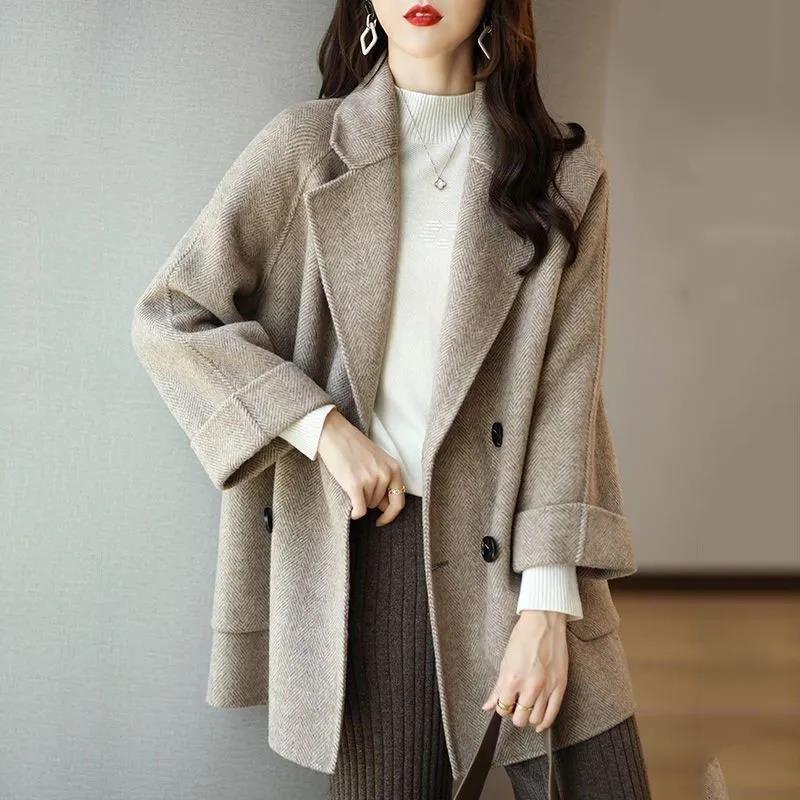 Women's Fashion New Woolen Mid-length Coat