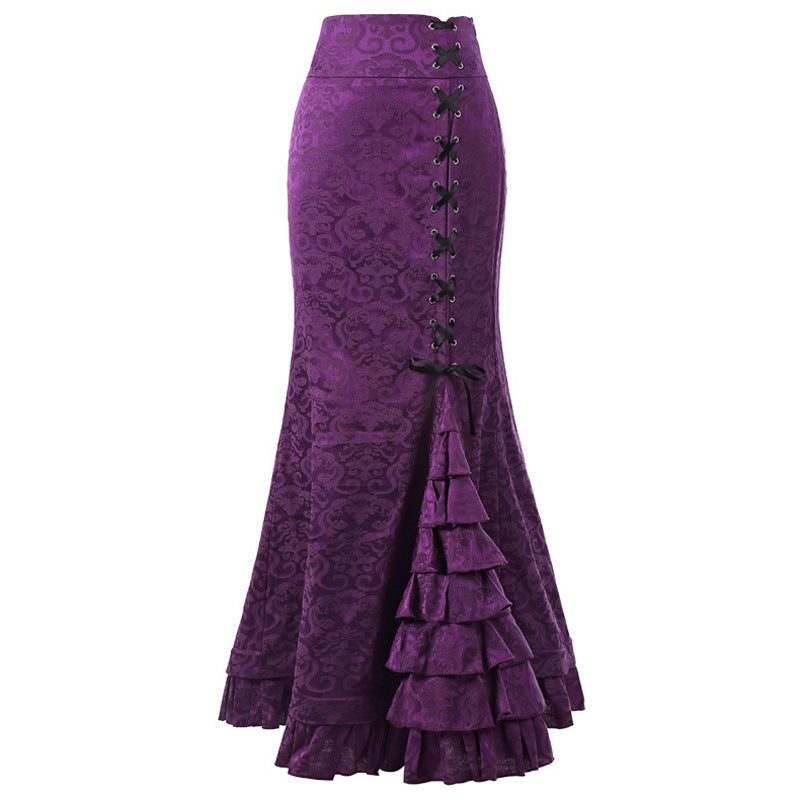 Amazon AliExpress explosion models fashion sexy fishtail belts women's long skirt skirt spot