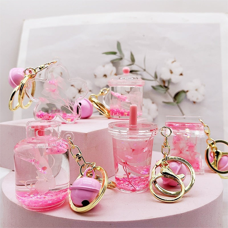 Acrylic Dried Flower Oil Keychain