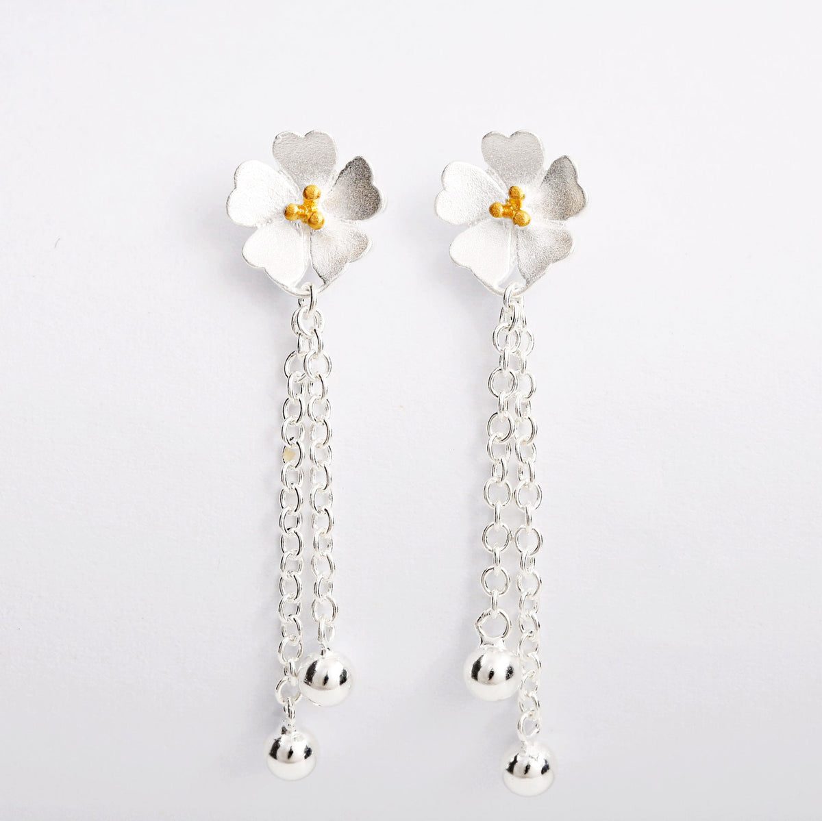 Sterling Silver Fashion Hundred Cherry Blossom Ear Jewelry