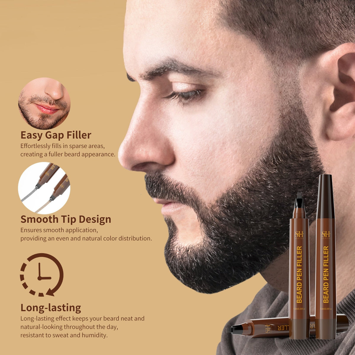 Men's Beard Eyebrow Hairline Headline Filler Sweatproof And Waterproof Natural Not Easy To Fade