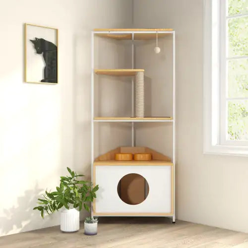 Style Loft Collection Feline Corner Funhouse with Feeder & Climber
