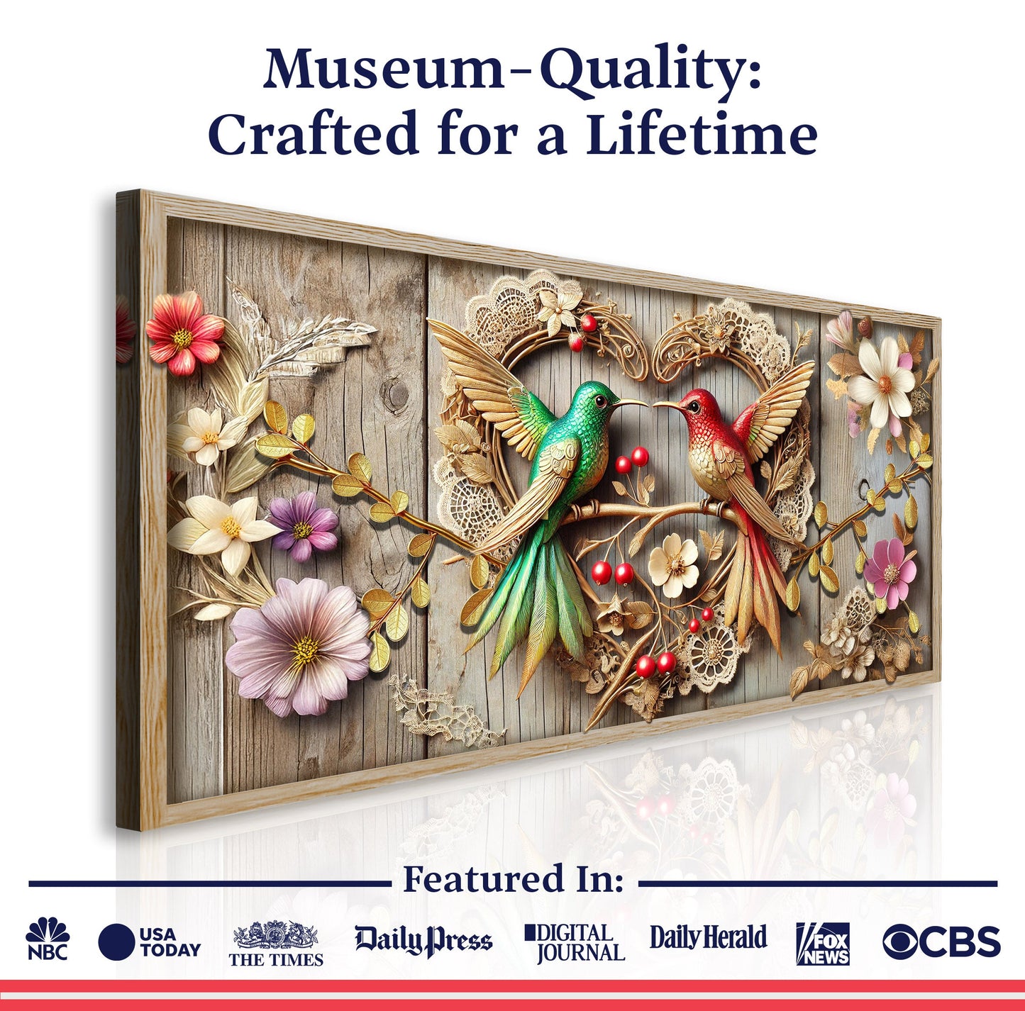 3D Hummingbirds Wall Art VII