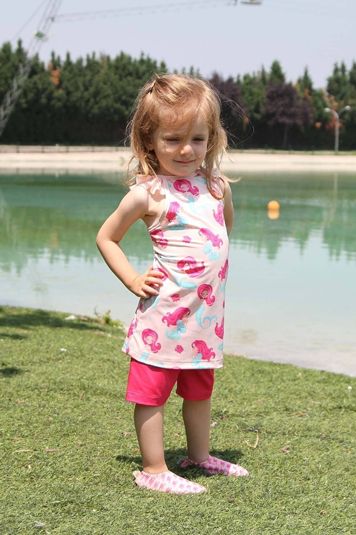 Lycra Pink Kids Swimsuit K2202