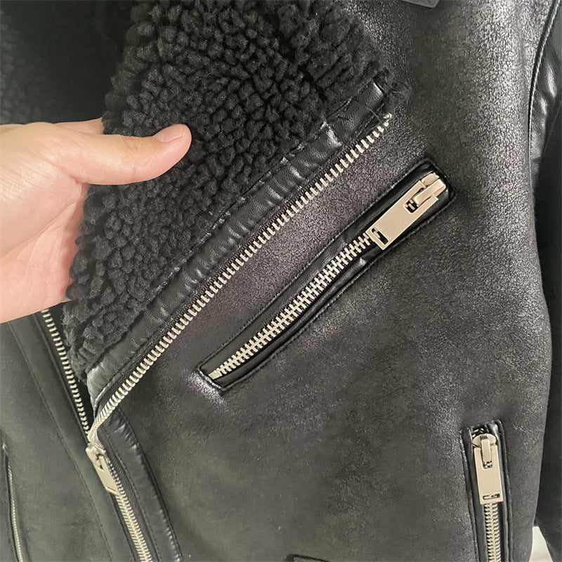 TAOP&ZA Men's Faux Lamb Fur Jacket for Fall/Winter