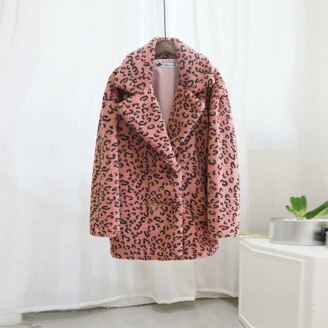 Women's Fur Coat Winter Loose Short Windbreaker Jacket