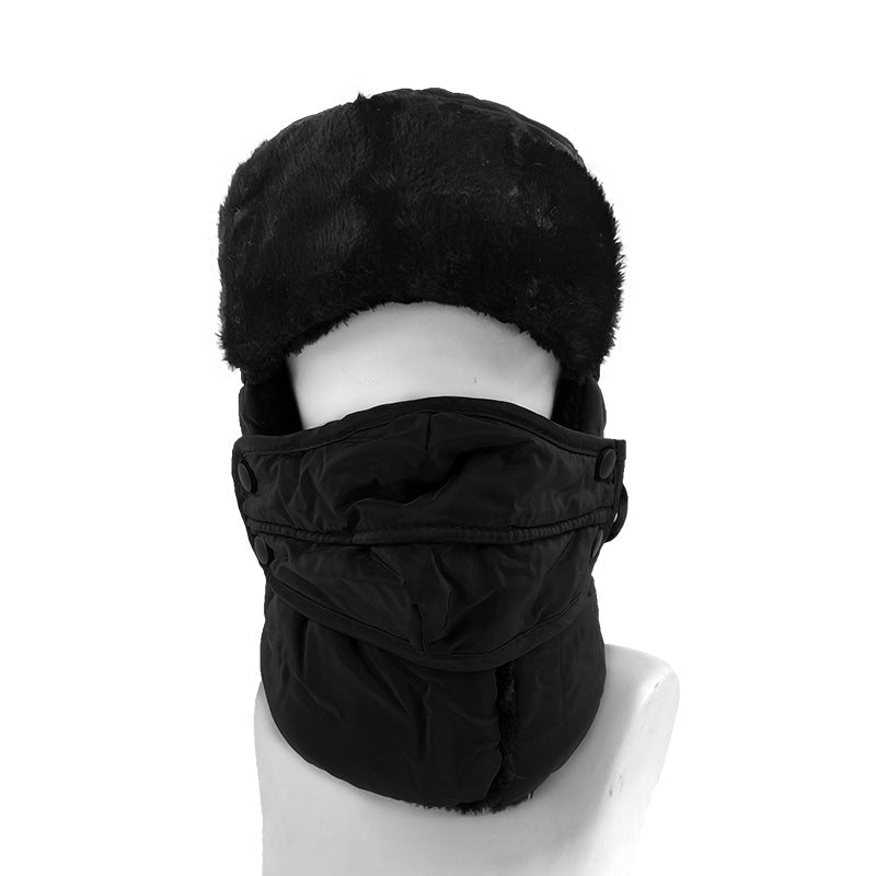 Windproof And Cold-resistant Solid-color Lei Feng Hat With Thickened Fleece For Ear Protection