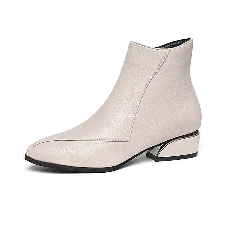 British Style Chunky Heel Martin Boots