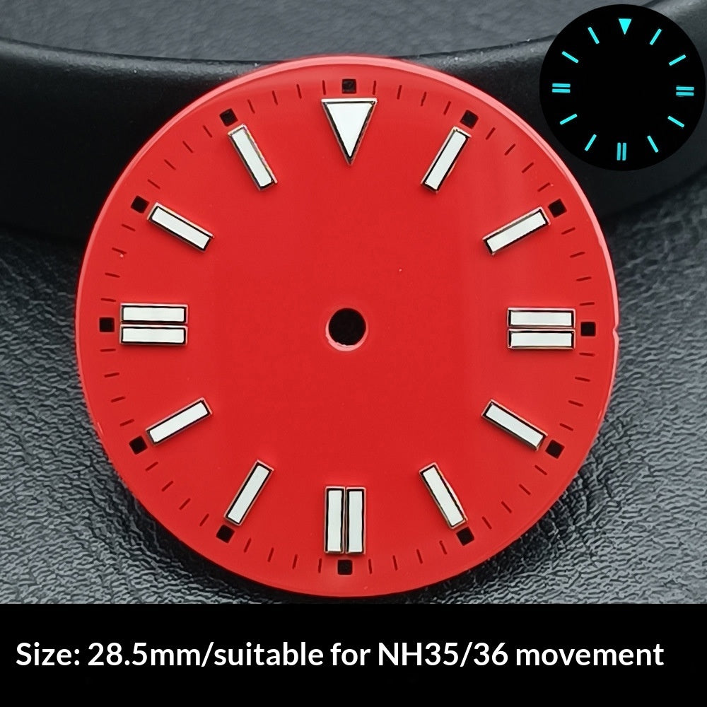 Watch Dial 285 Mm Sunburst Finish With Green Luminous Numerals