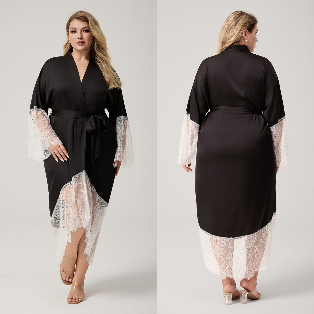 New Womens Plus Size Sleepwear With Lace Trimmed Patchwork Design