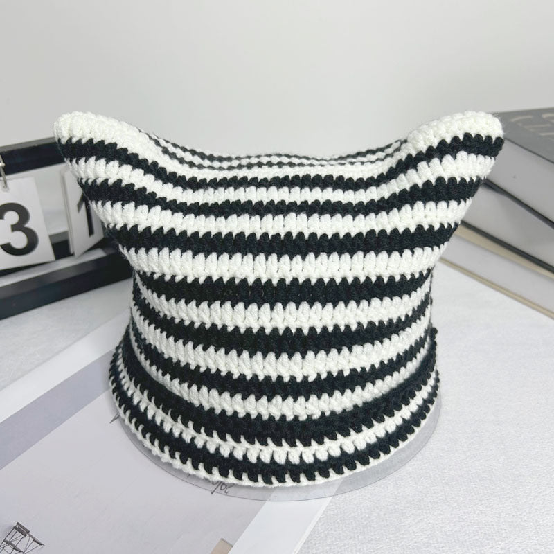 Simple Striped Casual Wool Hat