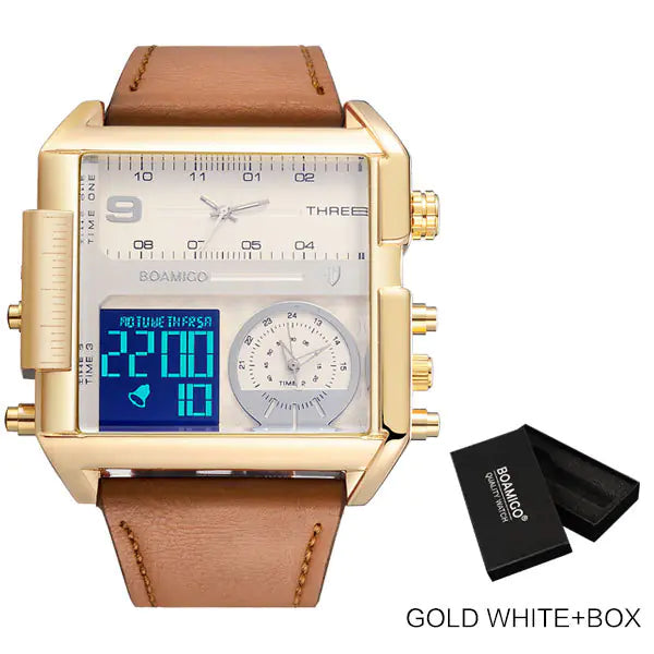 Style Loft Collection TempoLusso Triple Zone LED Leather Watch