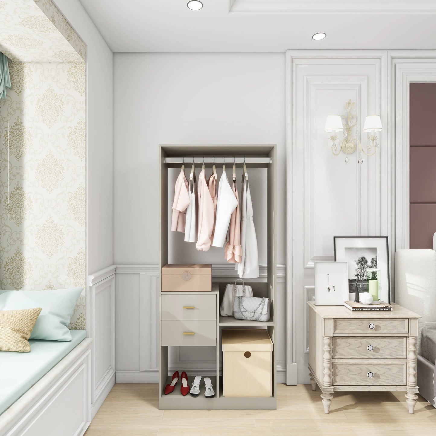 Style Loft Collection Stand Alone Closet Organizer with Drawers and Shelves