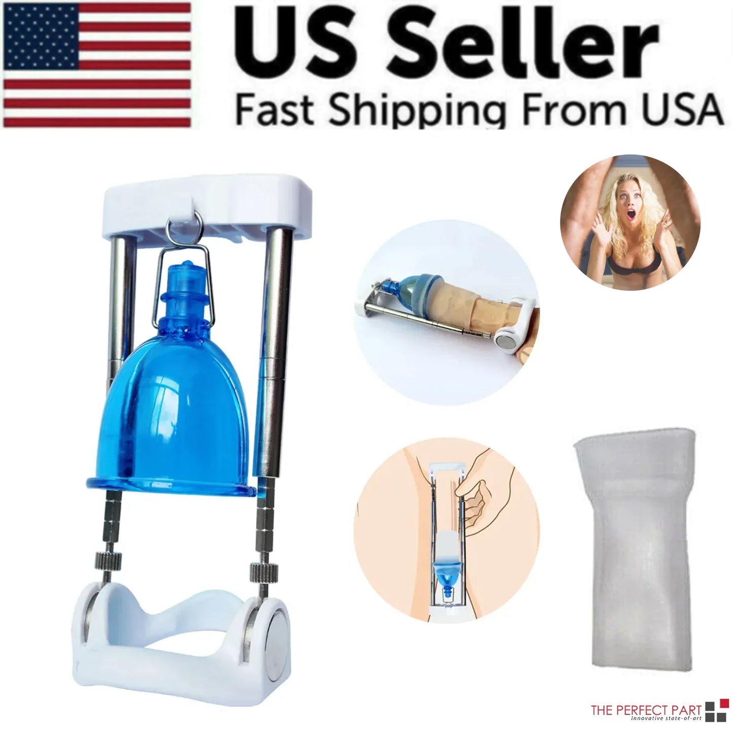 Super Penis Enlargement Extender Vacuum Stretcher Pump Hanger Bigger Enhancement