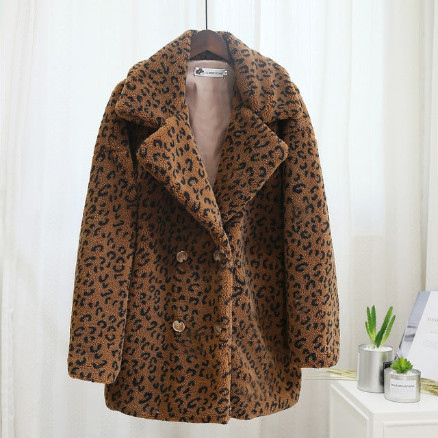 Women's Fur Coat Winter Loose Short Windbreaker Jacket