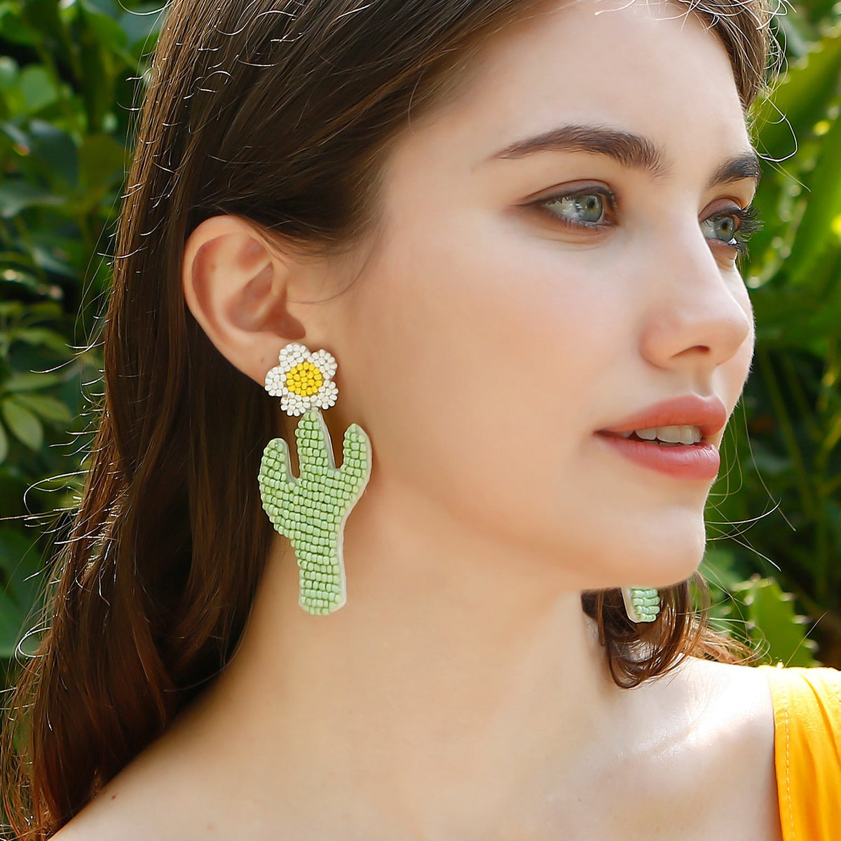 Handmade Bead Flower Earrings